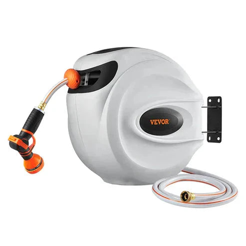 Heavy-Duty Retractable Hose Reel - Auto Rewind, Kink-Free Design, All-Weather Durability